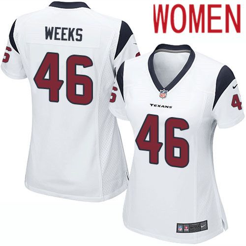 Women Houston Texans #46 Jon Weeks White Nike Player Game NFL Jersey